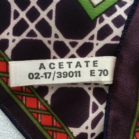 JOSSELYNE Scarf Souvenir France Paris 26" x 26" Square Deep Purple Green Beige - Picture 8 of 8